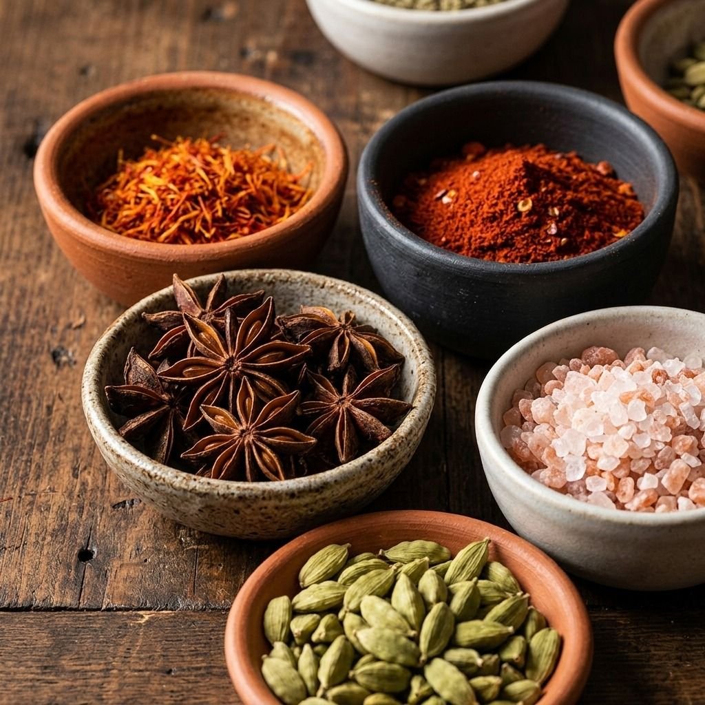 Sélection d'épices et aromates naturels